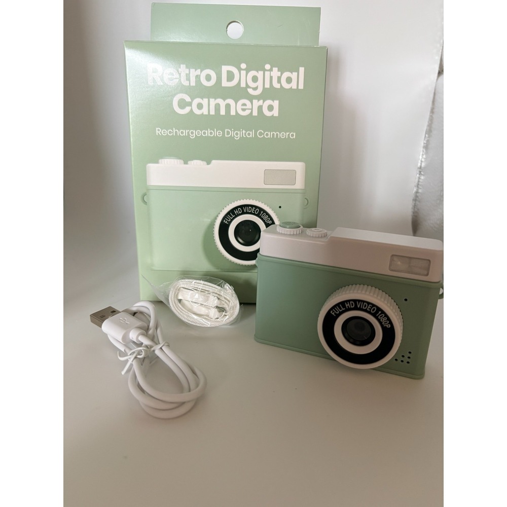 Chug Retro Digital Camera - Rechargeable, Mint Green - NIB
